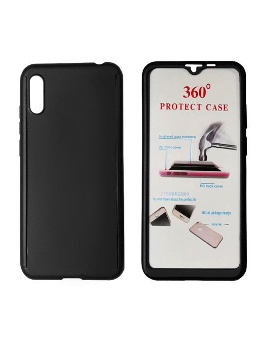 POWERTECH Θήκη Body 360° Tempered Glass, Huawei Y5 2019/Honor 8S, μαύρη