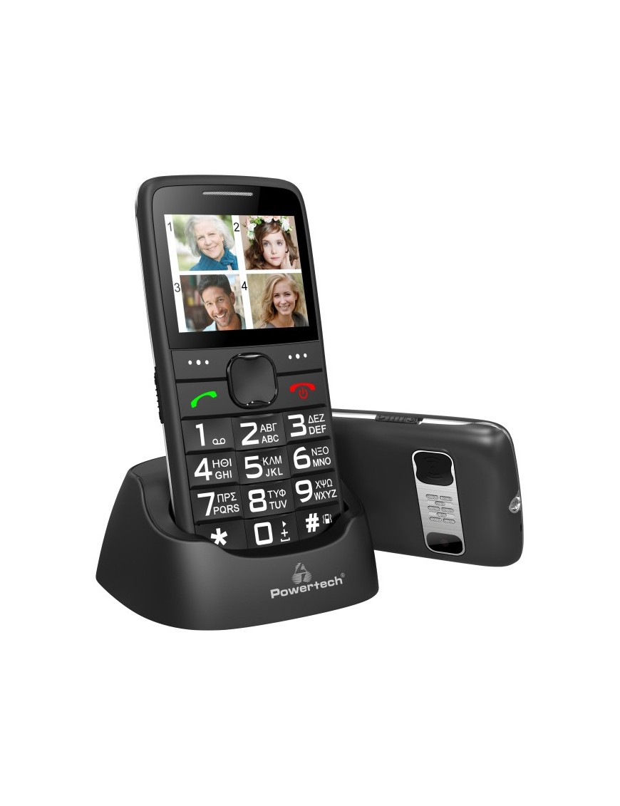 POWERTECH Κινητό Τηλέφωνο Sentry Eco PTM-18, SOS Call, με φακό, μαύρο