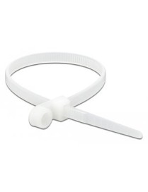 DELOCK Δεματικά καλωδίων 18944 με οπή στερέωσης, 160x4.8mm, λευκά, 10τμχ