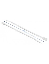 DELOCK Δεματικά καλωδίων 18944 με οπή στερέωσης, 160x4.8mm, λευκά, 10τμχ