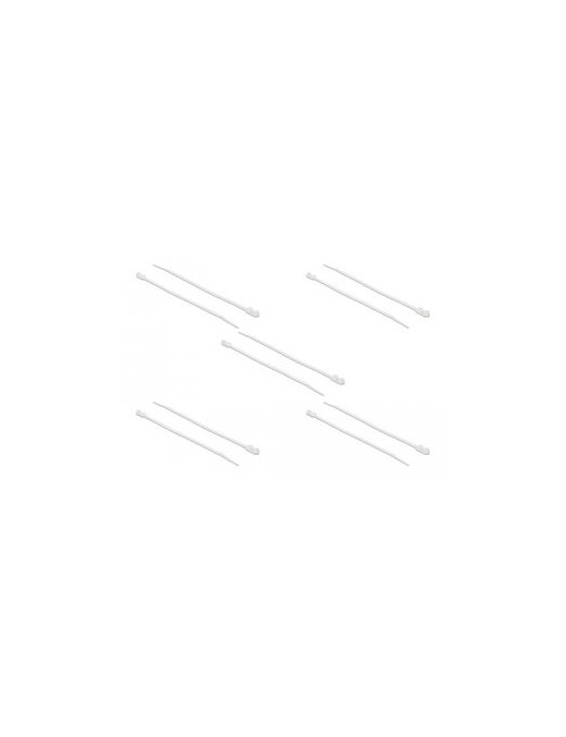 DELOCK Δεματικά καλωδίων 18945 με οπή στερέωσης, 200x4.8mm, λευκά, 10τμχ