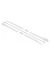 DELOCK Δεματικά καλωδίων 18945 με οπή στερέωσης, 200x4.8mm, λευκά, 10τμχ