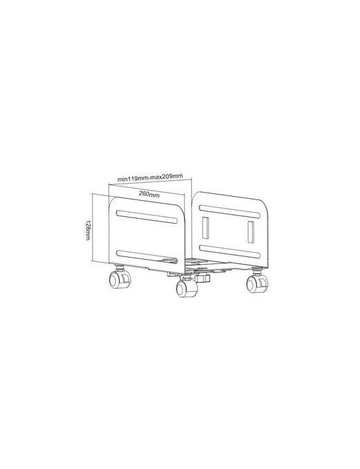 BRATECK Μεταλλική βάση PC CPB-4 με ροδάκια, Universal, έως 10kg
