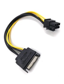 POWERTECH Καλώδιο SATA 8" 15pin σε PCI-E 6pin CAB-W032, 15cm