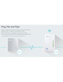 TP-LINK Wi-Fi AV600 Powerline Extender Kit TL-WPA4220, 300Mbps, Ver. 4.0