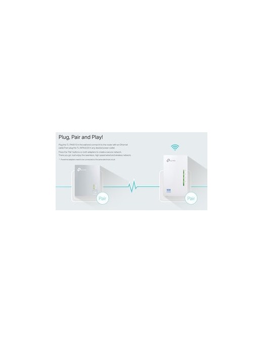 TP-LINK Wi-Fi AV600 Powerline Extender Kit TL-WPA4220, 300Mbps, Ver. 4.0