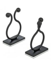 DELOCK Οργανωτής καλωδίων 60176 με αυτοκόλλητη βάση, μαύρο, 10τμχ