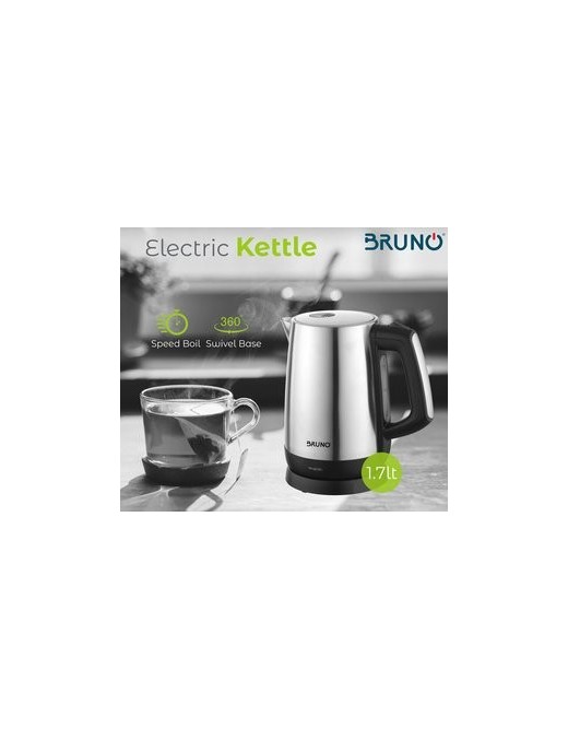 BRUNO Ηλεκτρικός βραστήρας BRN-0030, 2200W, 1.7lt, βάση 360°