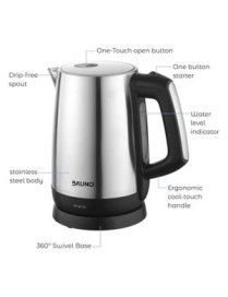 BRUNO Ηλεκτρικός βραστήρας BRN-0030, 2200W, 1.7lt, βάση 360°
