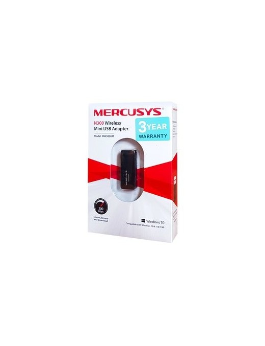 MERCUSYS Wireless Mini USB Adapter MW300UM, 300Mbps, Ver. 3