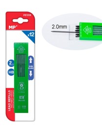 MP ανταλλακτικές μύτες για μηχανικό μολύβι PE131R, ΗΒ, 2mm, 12τμχ
