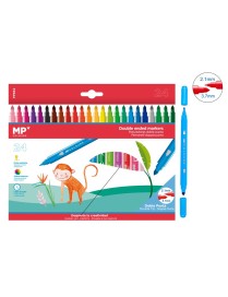MP σετ χρωματιστών μαρκαδόρων με διπλή μύτη 2.1 & 3.7mm PP862, 24τμχ