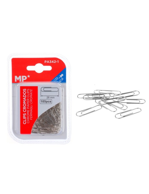 MP μεταλλικοί συνδετήρες PA342-1, 28mm, 100τμχ, ασημί