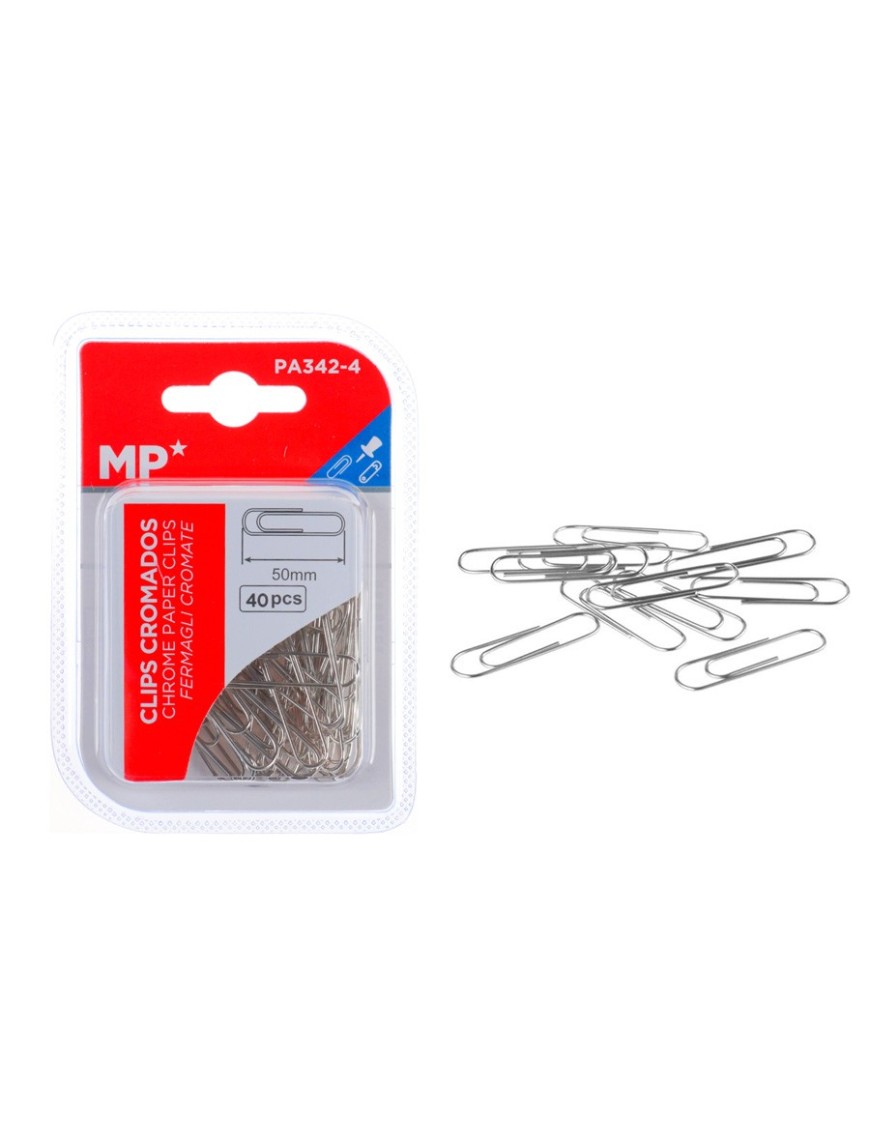 MP μεταλλικοί συνδετήρες PA342-4, 50mm, 40τμχ, ασημί