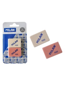 MILAN γόμα 420 BMM10304MP, παραλληλόγραμη 42 x 28 x 11mm, σετ 2τμχ