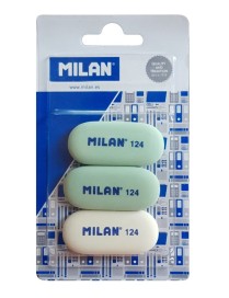 MILAN γόμα 124 BMM9203MP, παραλληλόγραμη 50 x 23 x 6mm, σετ 3τμχ