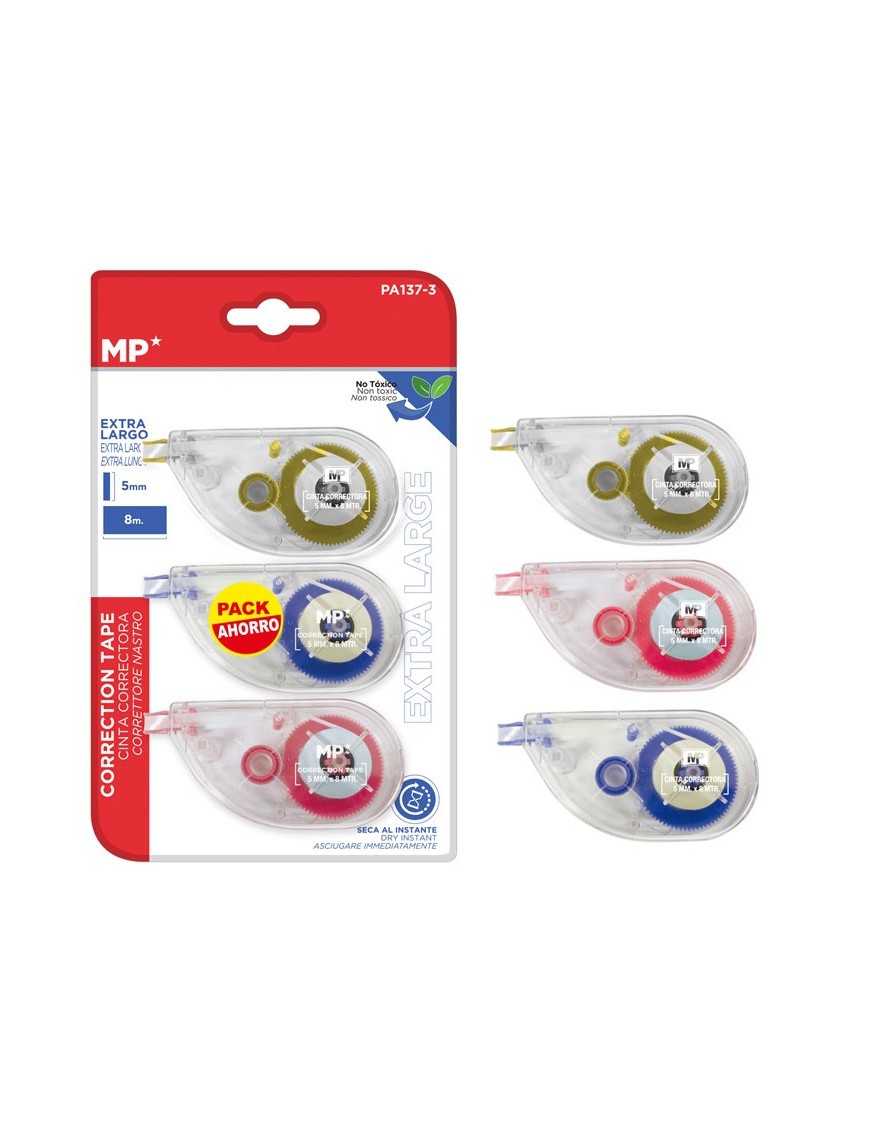 MP διορθωτική ταινία PA137-3, 5mm x 8m, σετ 3τμχ