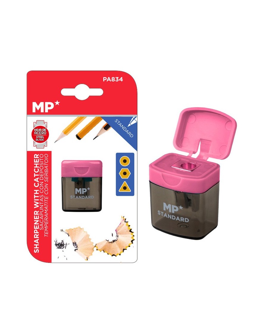 MP ξύστρα μολυβιών με κάδο PA834, ροζ