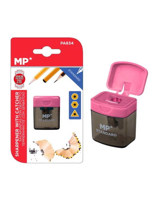 MP ξύστρα μολυβιών με κάδο PA834, ροζ