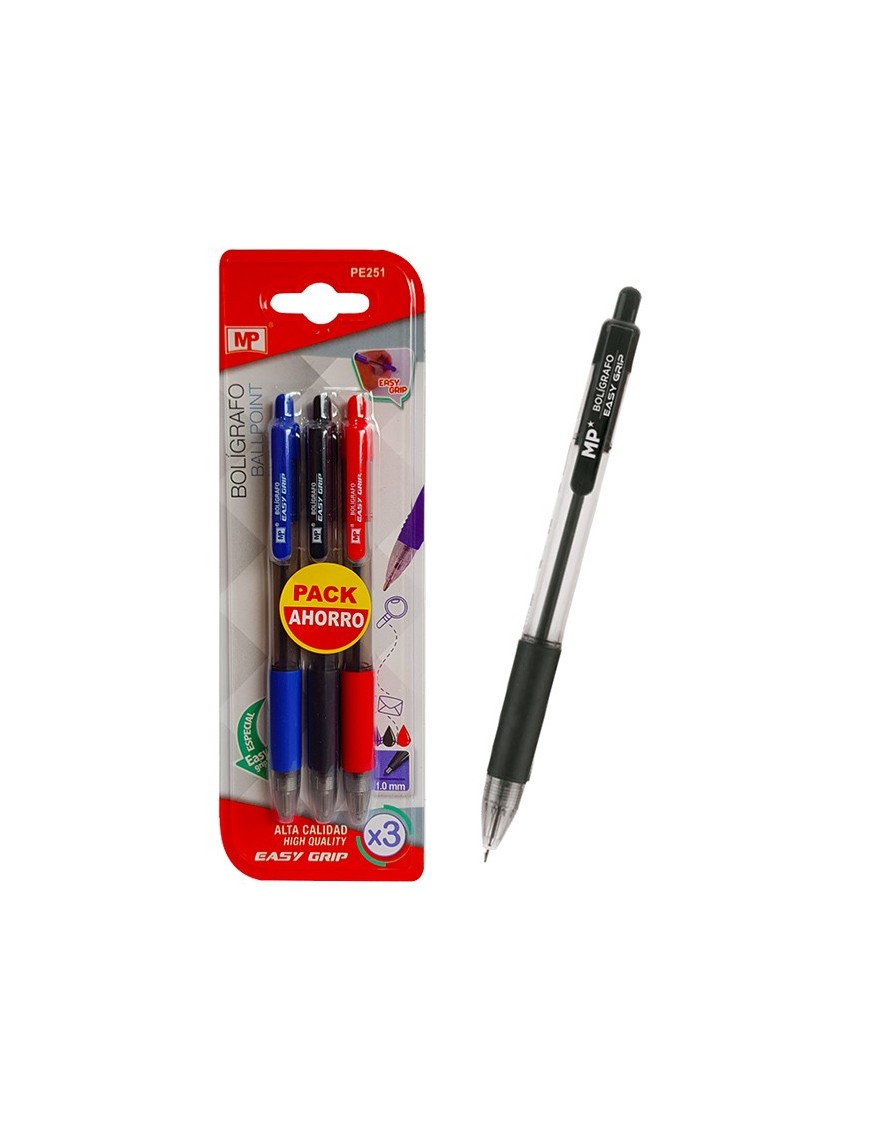 MP σετ στυλό διαρκείας τριών χρωμάτων PE251, 1.0mm, 3τμχ