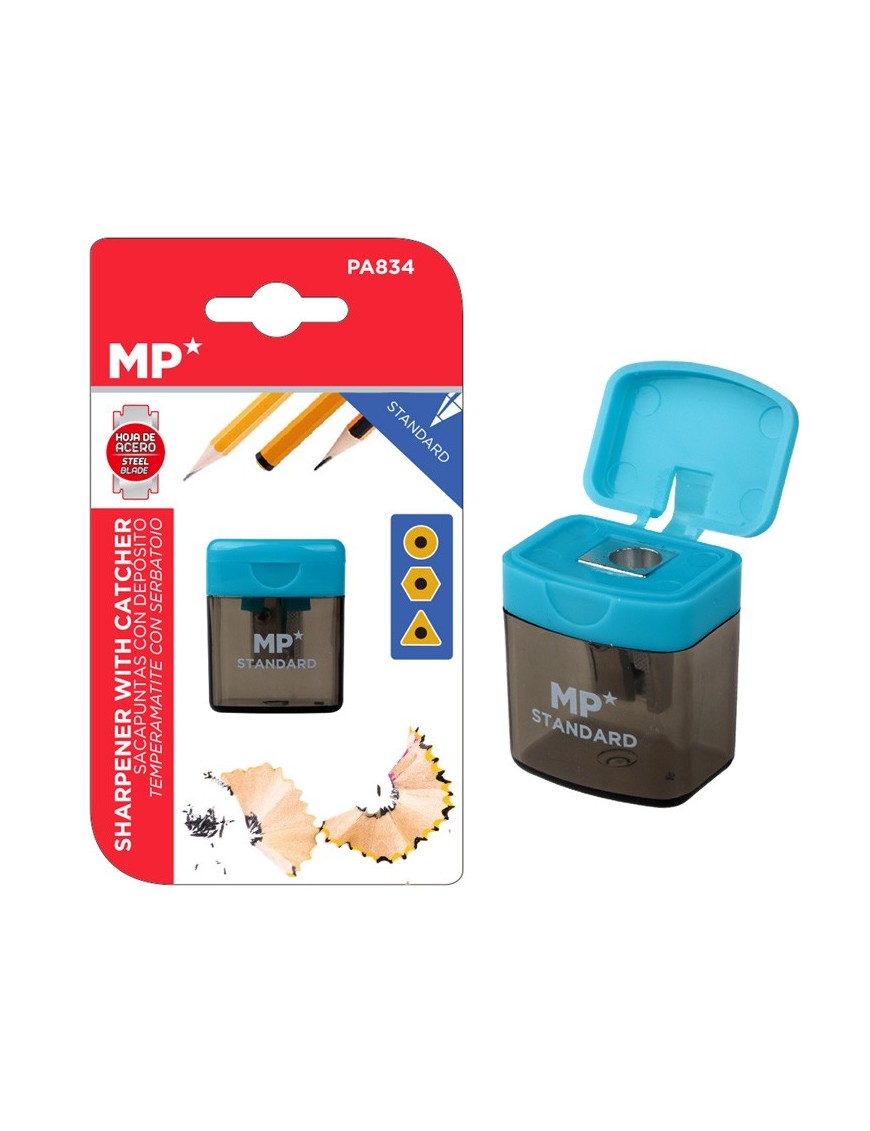 MP ξύστρα μολυβιών με κάδο PA834, γαλάζια