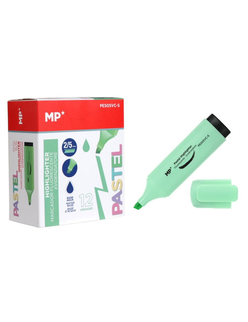 MP μαρκαδόρος υπογράμμισης PE505VC-S, πράσινος, 12τμχ