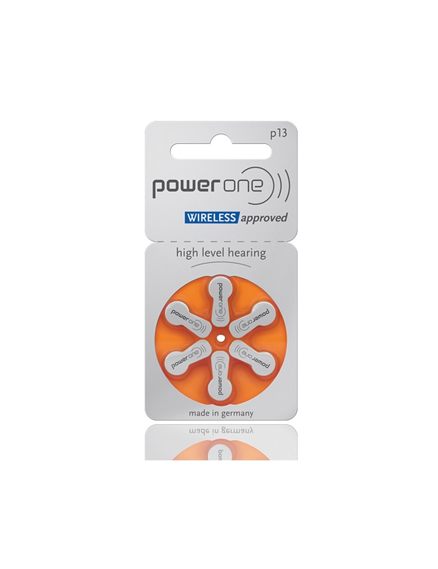POWER ONE μπαταρίες ακουστικών βαρηκοΐας P13, mercury free, 1.45V, 6τμχ