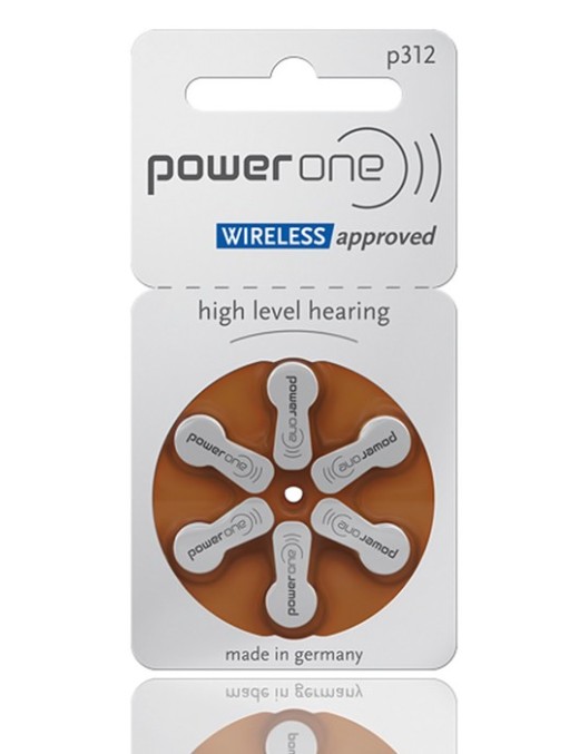POWER ONE μπαταρίες ακουστικών βαρηκοΐας P312, mercury free, 1.45V, 6τμχ