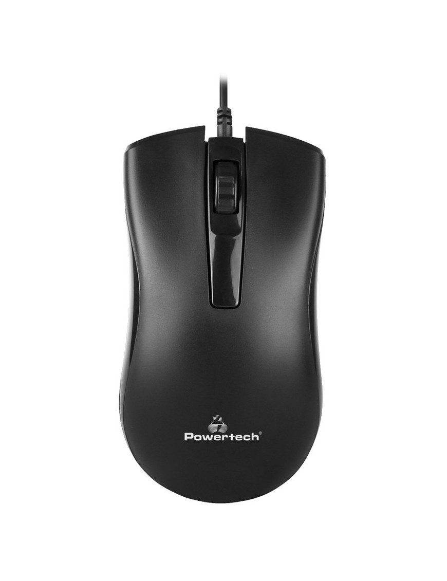 POWERTECH ενσύρματο ποντίκι PT-808, 1000DPI, USB, μαύρο