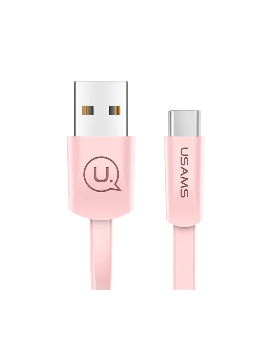 USAMS Καλώδιο USB σε Type-C US-SJ200, 1.2m, ροζ