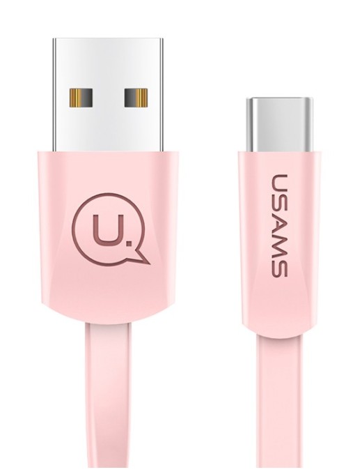 USAMS Καλώδιο USB σε Type-C US-SJ200, 1.2m, ροζ