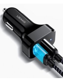 USAMS φορτιστής αυτοκινήτου C13, 2x USB, 2.1A, μαύρος