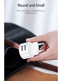 USAMS φορτιστής τοίχου T20 & καλώδιο type-C, 2x USB, 2.1A, λευκός