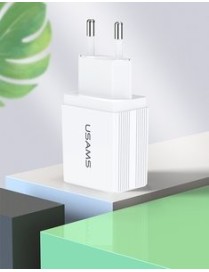USAMS φορτιστής τοίχου T24 US-CC090, 2x USB, 2.1A, λευκός