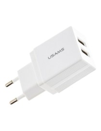 USAMS φορτιστής τοίχου T24 US-CC090, 2x USB, 2.1A, λευκός