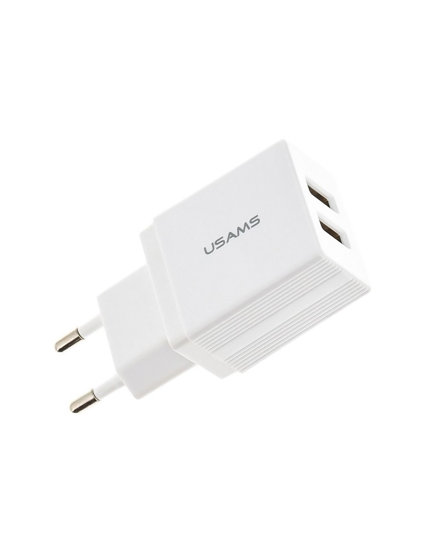USAMS φορτιστής τοίχου T24 US-CC090, 2x USB, 2.1A, λευκός