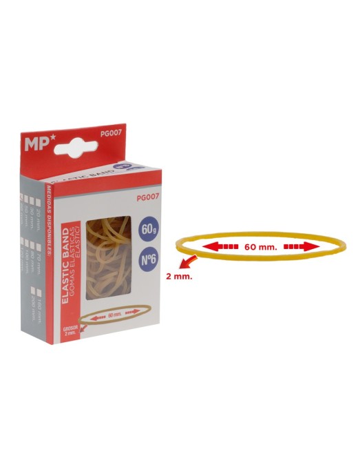 MP λαστιχάκια συσκευασίας PG007 σε κουτί, No6, 2x60mm, 60g