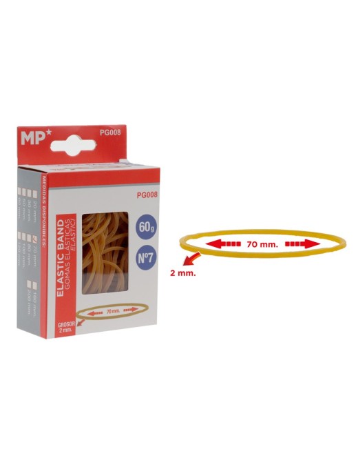 MP λαστιχάκια συσκευασίας PG008 σε κουτί, No7, 2x70mm, 60g