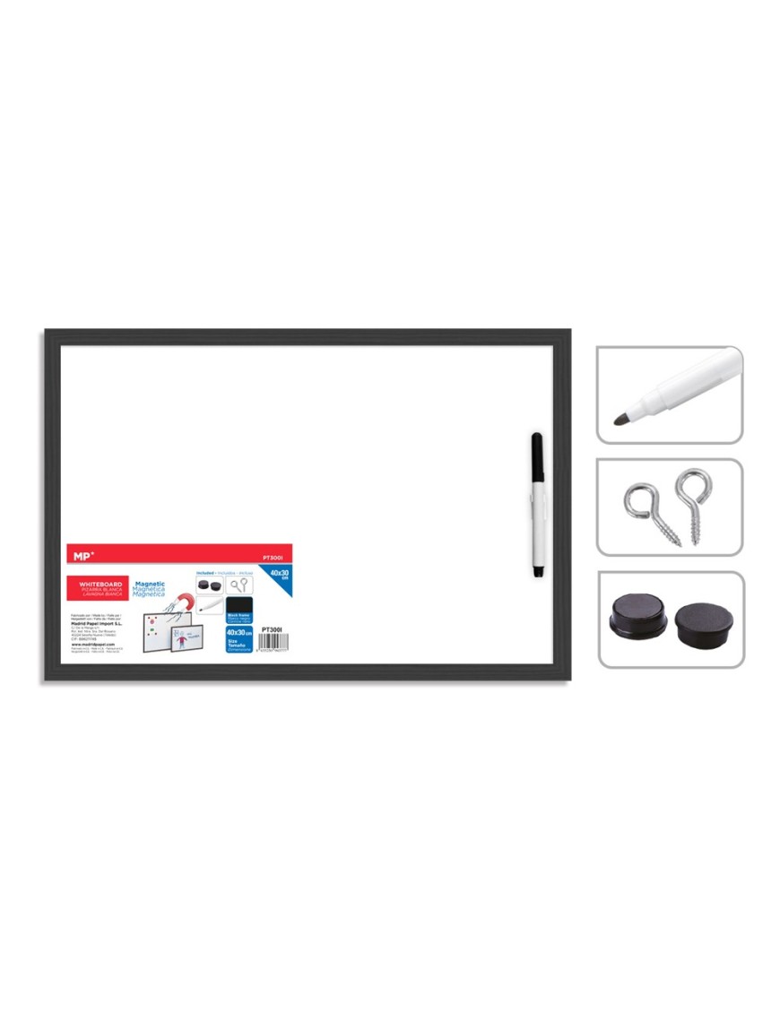 MP Πίνακας λευκός με μαρκαδόρο PT300I, 40 x 30cm