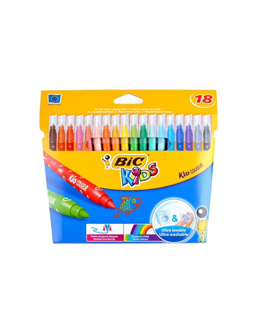 BIC σετ χρωματιστών μαρκαδόρων ζωγραφικής 21600273 KID Couleur, 18τμχ