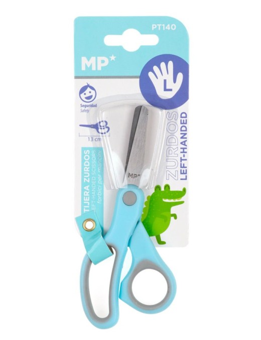 MP ψαλίδι χαρτιού PT113 για αριστερόχειρες, μεταλλική λεπίδα, 13cm, μπλε