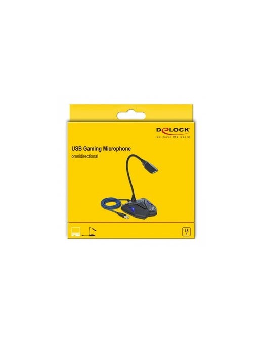 DELOCK Gaming μικρόφωνο 66330, omnidirectional, με mute, USB