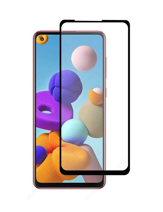 POWERTECH Tempered Glass 5D, full glue, για Samsung A21s & A21, μαύρο