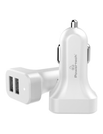 POWERTECH φορτιστής αυτοκινήτου PT-799, 2x USB, 2.1A, λευκός