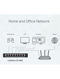 TP-LINK Desktop Switch LS108G, 8-port 10/100/1000Mbps, Ver. 1.0