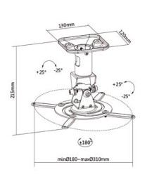 BRATECK Βάση για projectors EPB-2, οροφής, 360° περιστροφή, 15kg