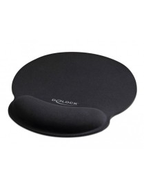DELOCK Mousepad 12559 με στήριγμα καρπού, 252 x 227mm, μαύρο