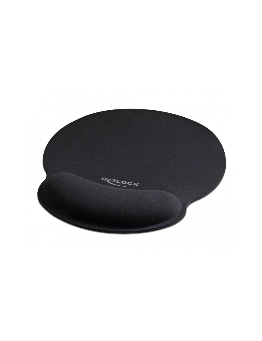DELOCK Mousepad 12559 με στήριγμα καρπού, 252 x 227mm, μαύρο