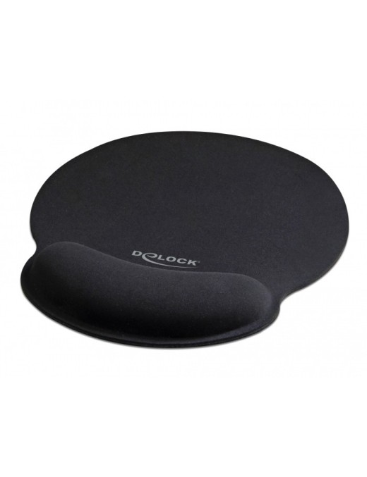 DELOCK Mousepad 12559 με στήριγμα καρπού, 252 x 227mm, μαύρο