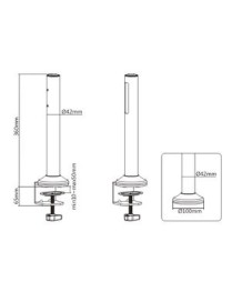 BRATECK 2x βάσεις στήριξης πάνελ SW02-3, SW series, για γραφείο